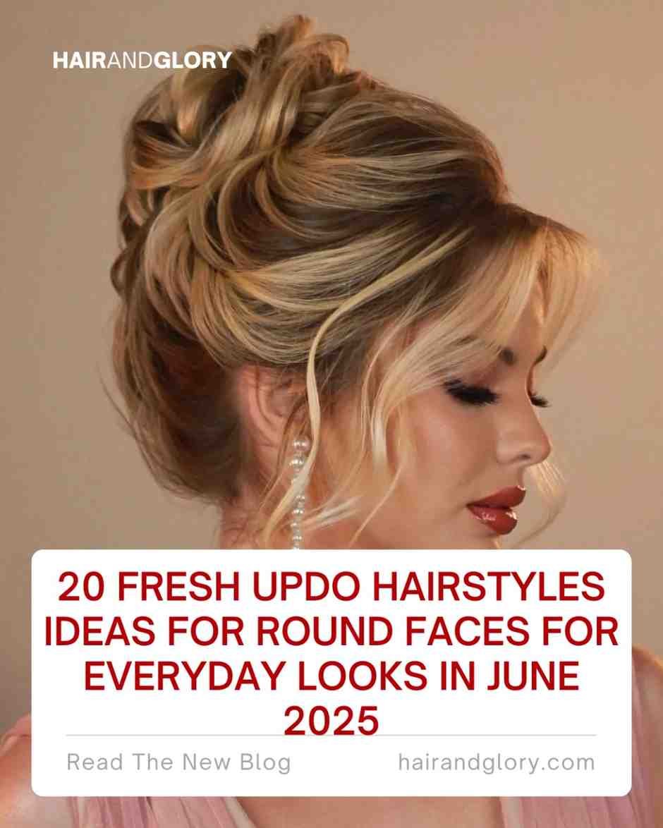 20 Fresh Updo Hairstyles Ideas for Round Faces for Everyday Looks in June 2025
