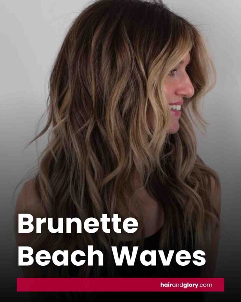 Brunette-Beach-Waves