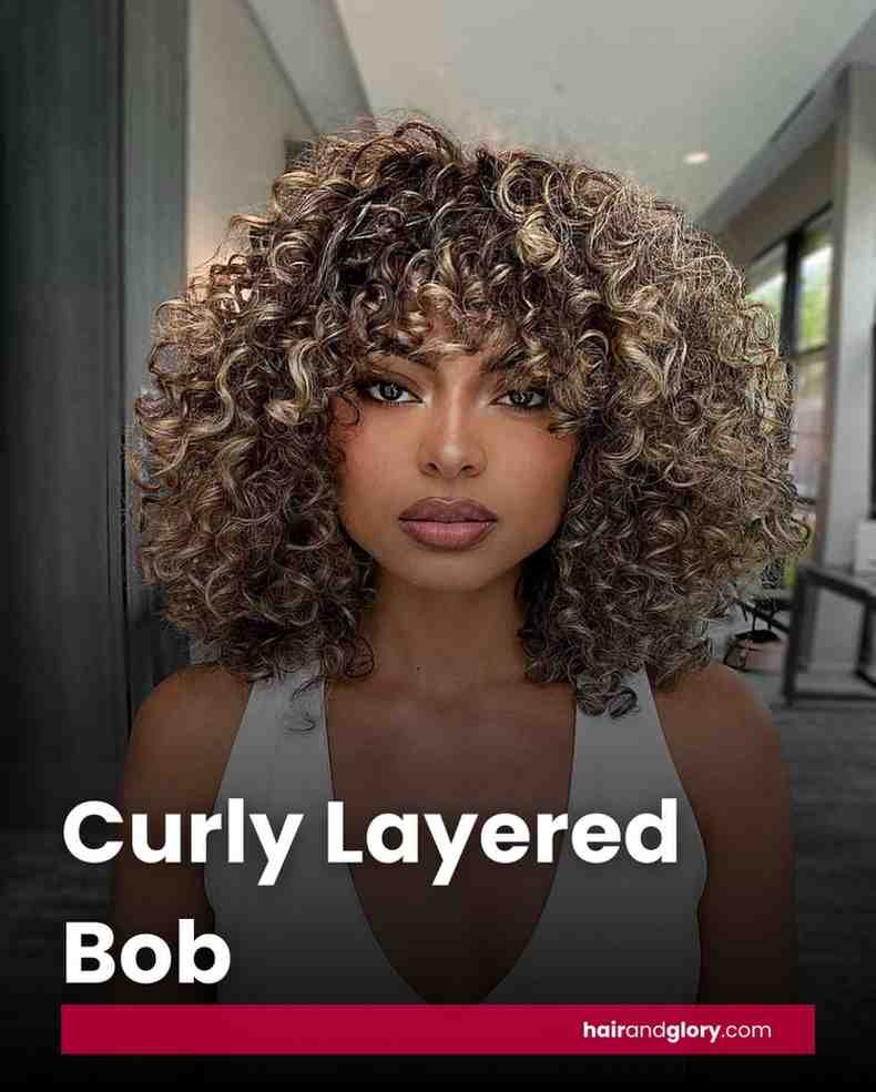 Curly-Layered-Bob