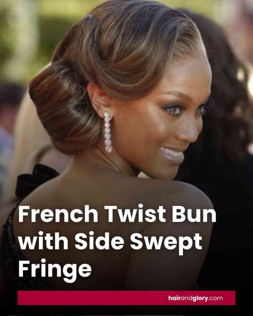 French-Twist-Bun-with-Side-Swept-Fringe