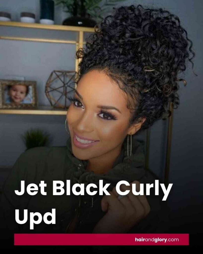 Jet-Black-Curly-Updo