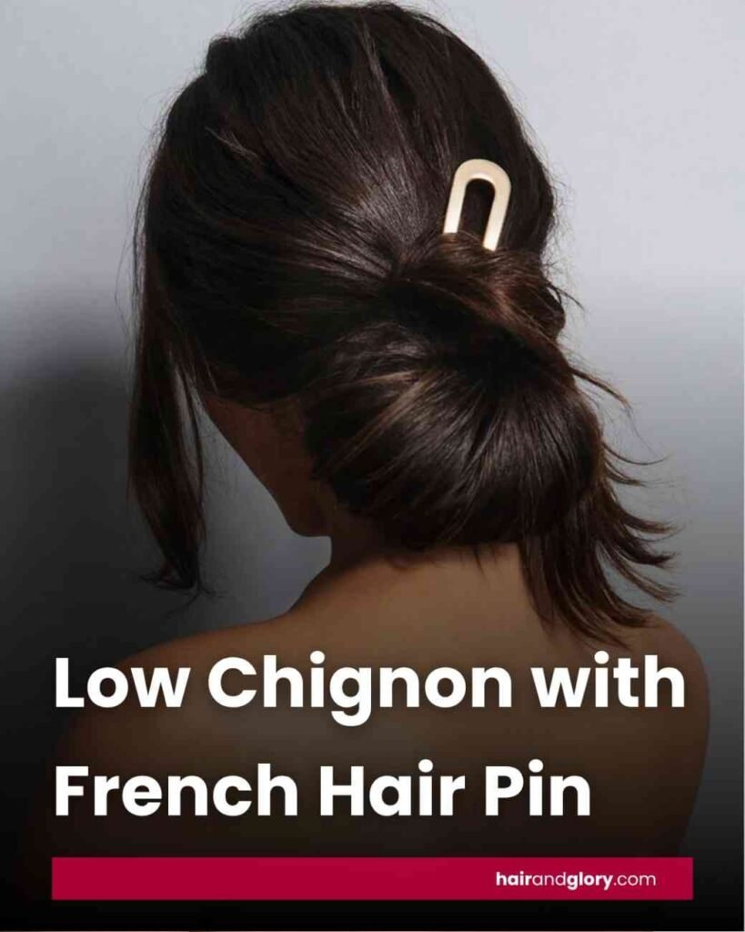 Low-Chignon-with-French-Hair-Pin