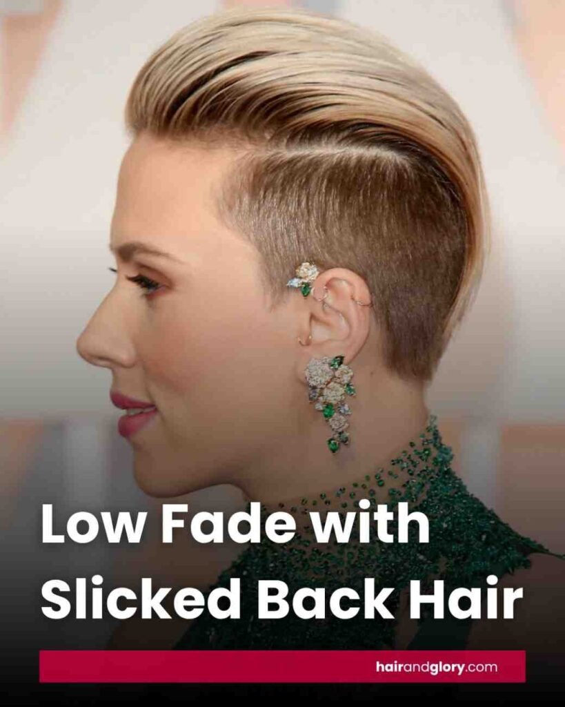 Low Fade with Slicked Back Hair