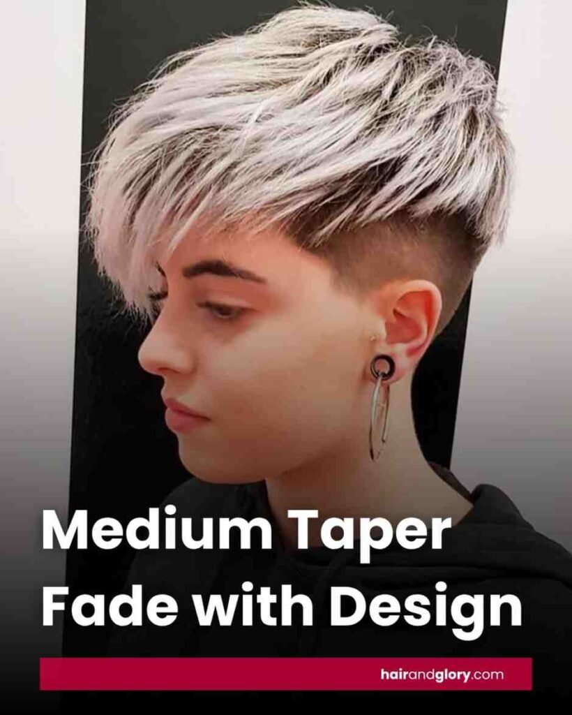 Medium Taper Fade with Design