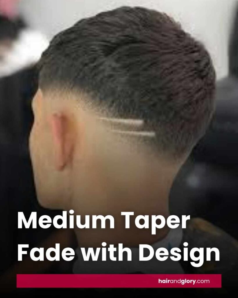 Medium Taper Fade with Design