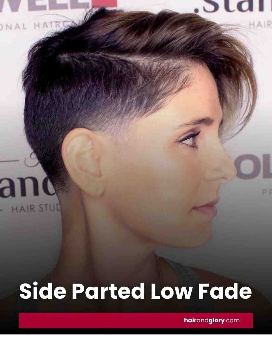 Side Parted Low Fade