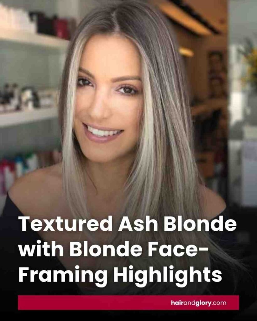 Textured Ash Blonde with Blonde Face-Framing Highlights